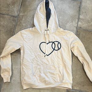 Baseballism new wo tags Cream Hoodie with Heart Design never worn was too small